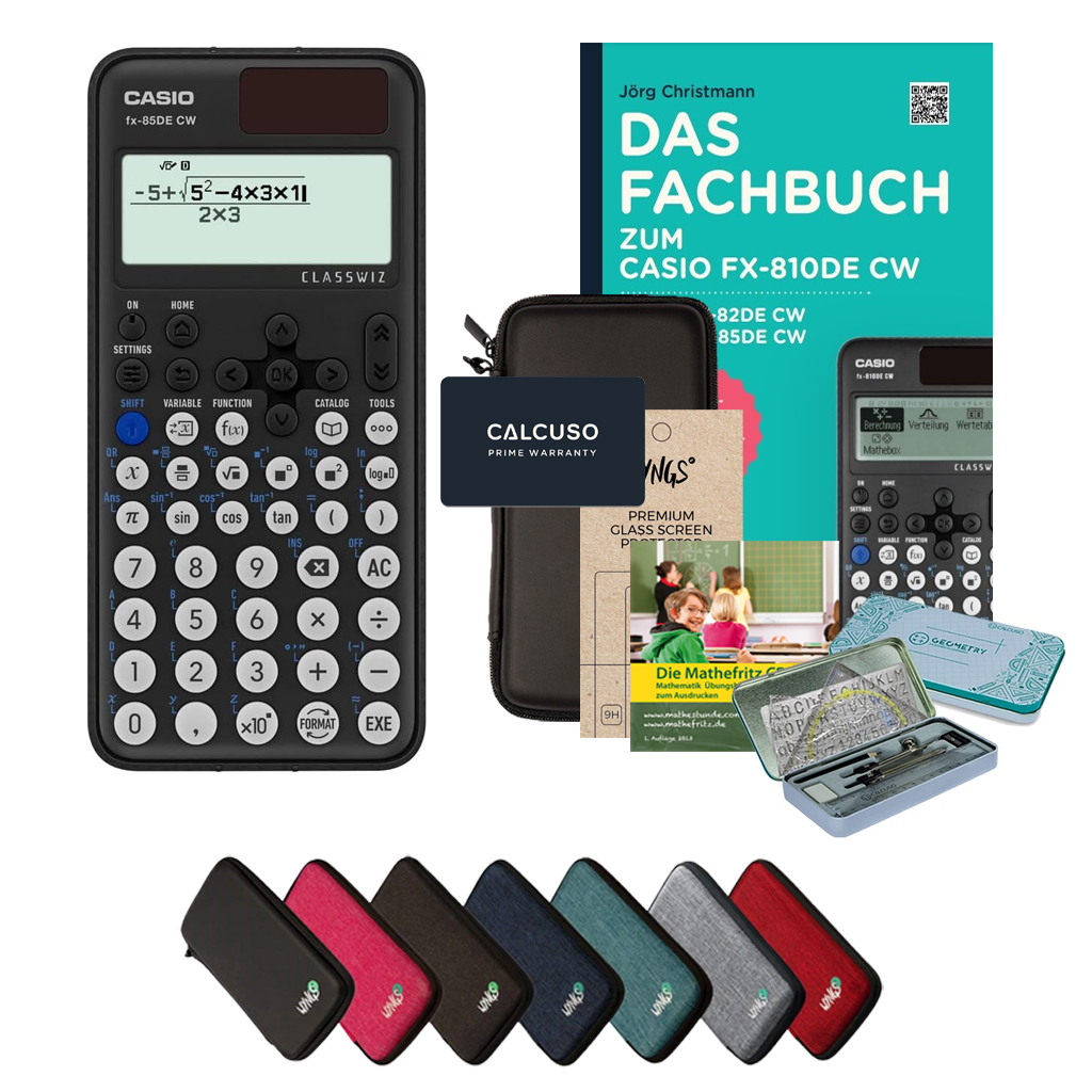 CALCUSO Pacchetto Premium con Calcolatrice Casio fx-85DE CW