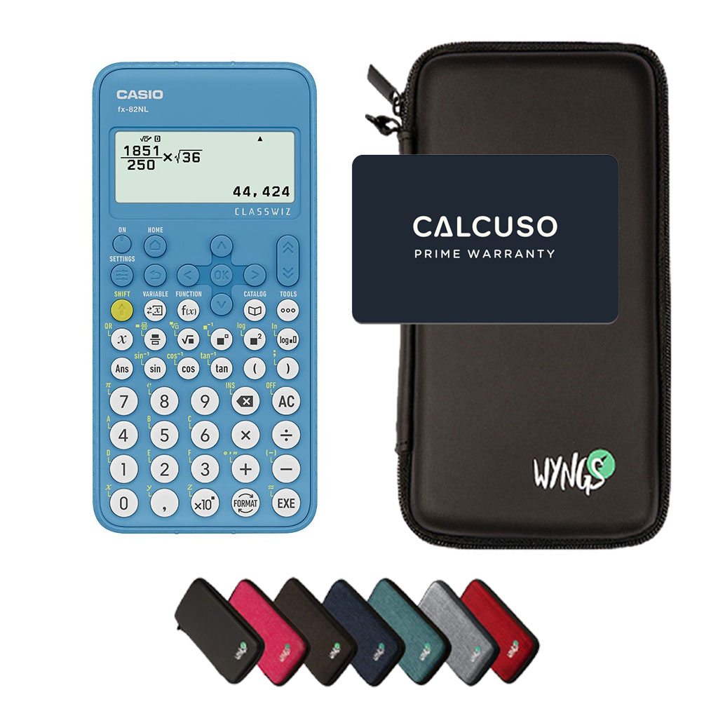 Casio fx-82NL con Custodia Protettiva WYNGS inclusa - Calcolatrice Scientifica - Pacchetto Base