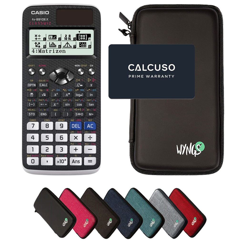 Casio fx-991DE X Classwiz con Custodia Protettiva WYNGS inclusa - Calcolatrice Scientifica - Pacchetto Base