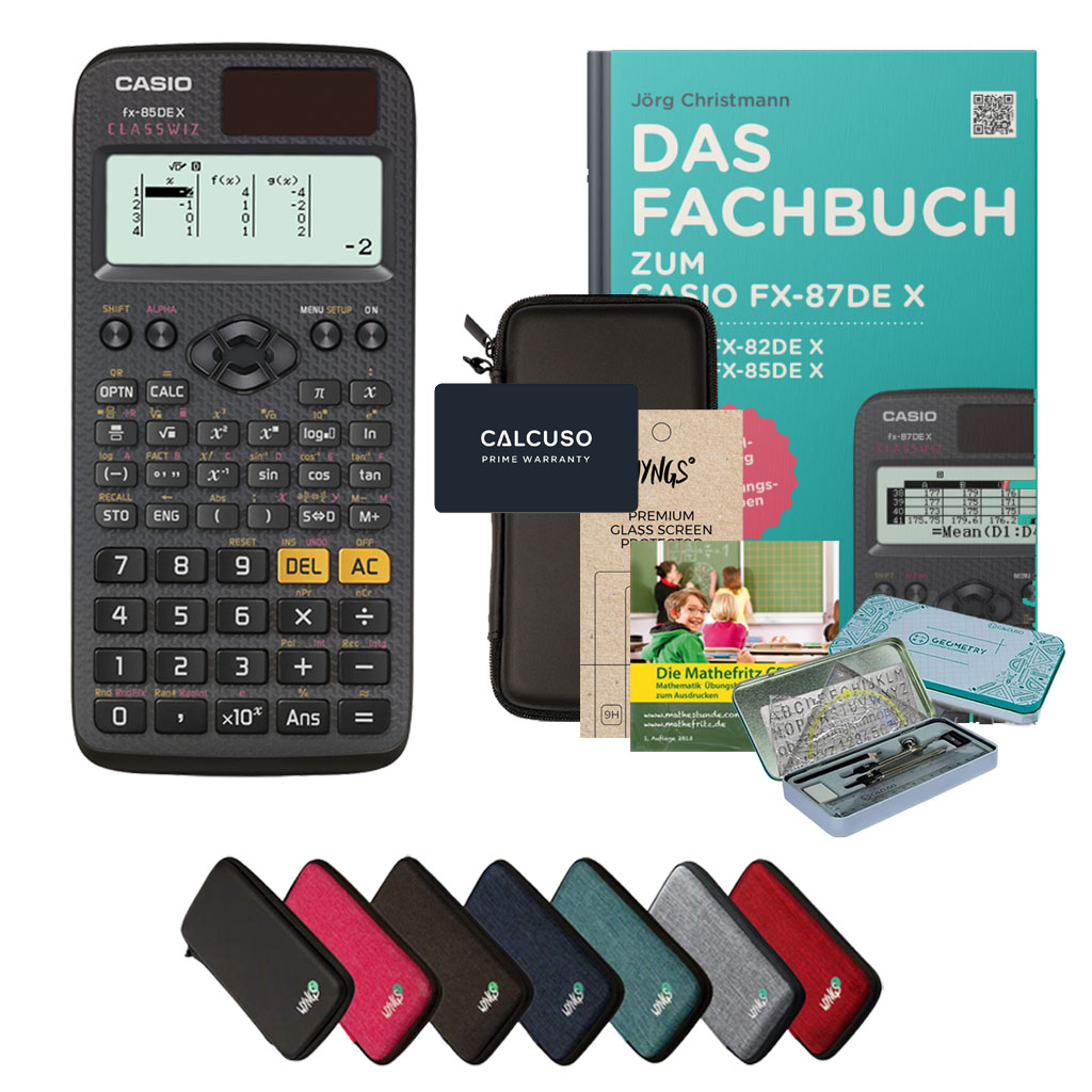 CALCUSO Pacchetto Premium con Calcolatrice Casio fx-85DE X