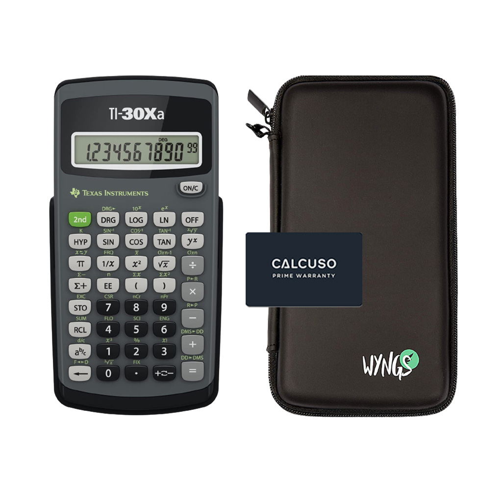 TI-30Xa con Custodia Protettiva WYNGS inclusa - Calcolatrice Scientifica - Pacchetto Base