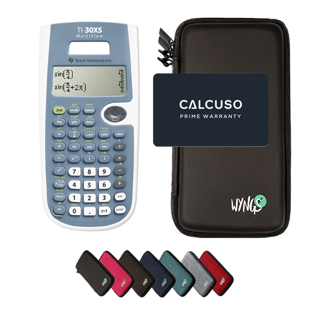 TI-30XS MultiView con Custodia Protettiva WYNGS inclusa - Calcolatrice Scientifica - Pacchetto Base
