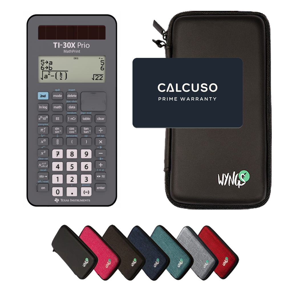 TI-30X Prio MathPrint con Custodia Protettiva WYNGS inclusa - Calcolatrice Scientifica - Pacchetto Base