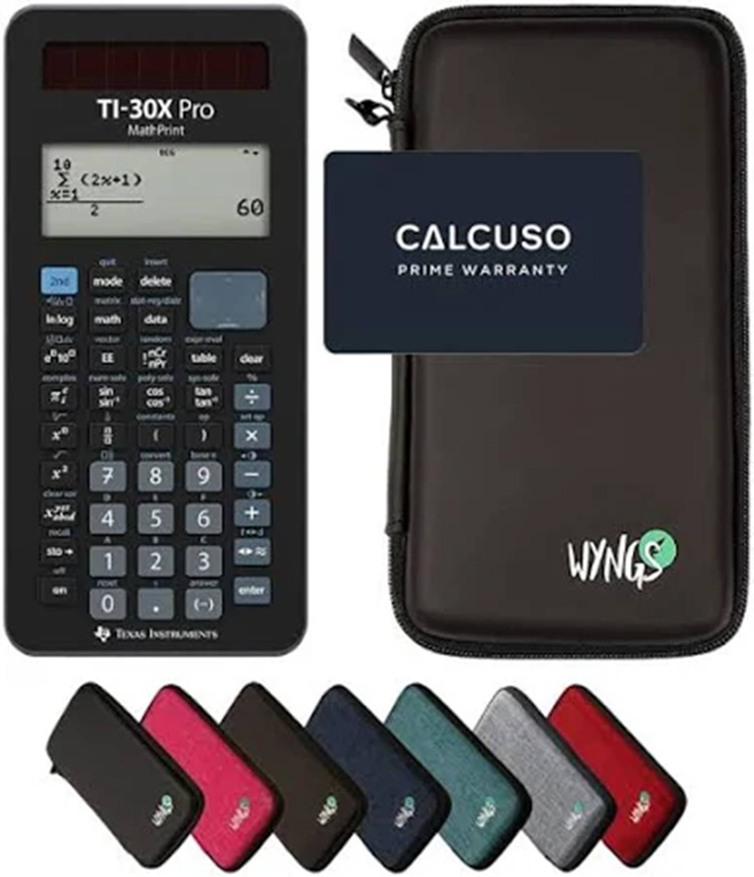 CALCUSO Nerdpakket Zwart van rekenmachine TI-30X Pro Mathprint