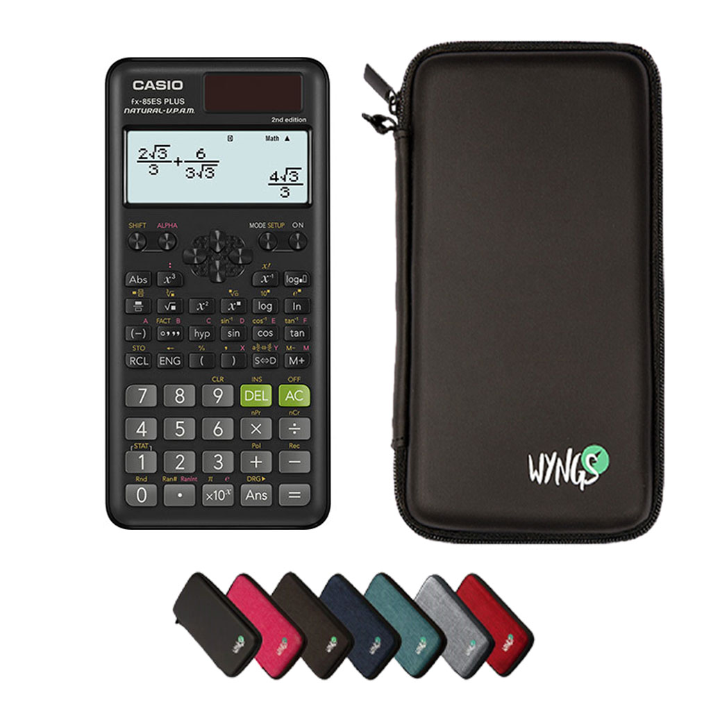 Casio fx-82ES Plus 2nd edition incl. WYNGS Beschermhoes