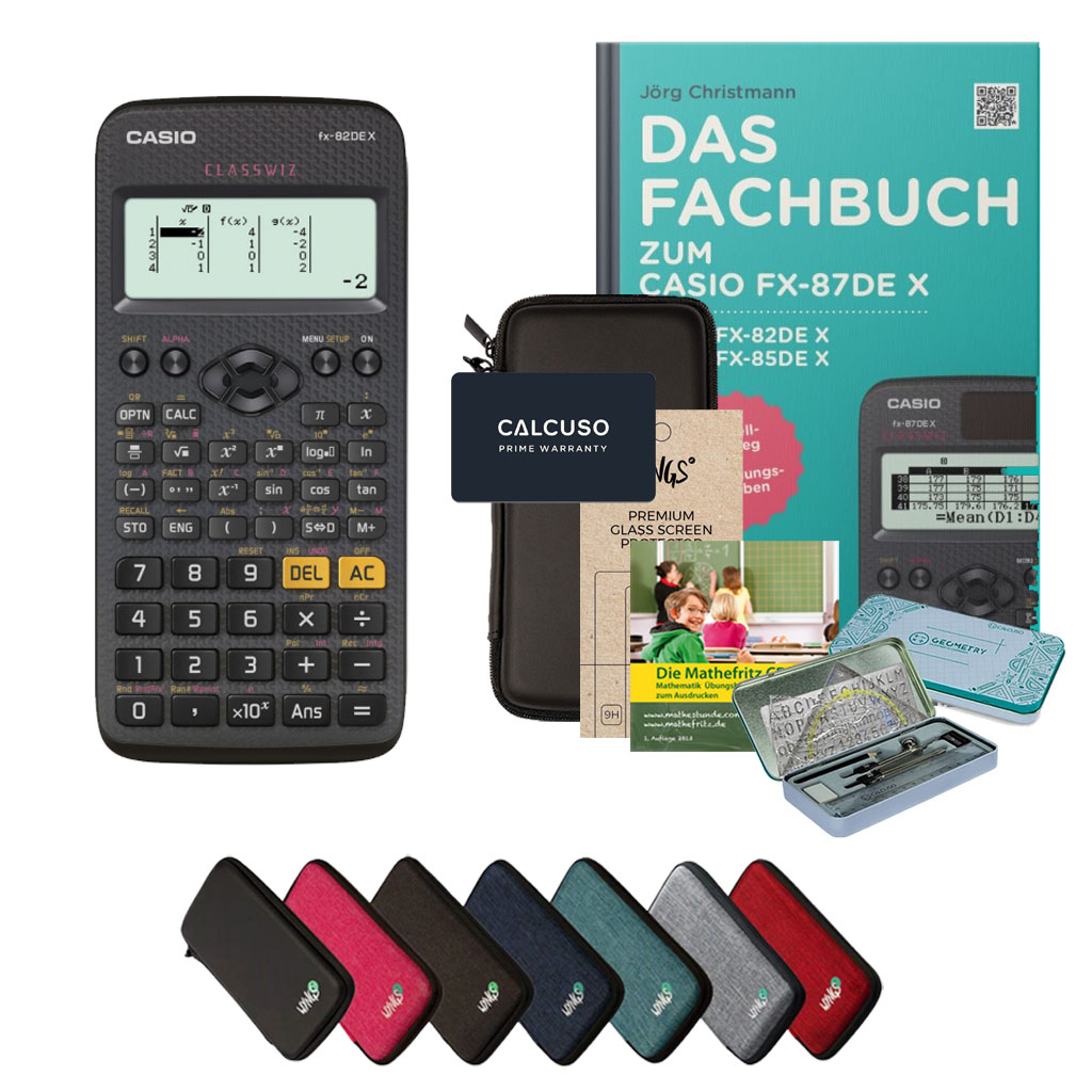 CALCUSO Streberpaket mit Taschenrechner Casio FX-82DE X