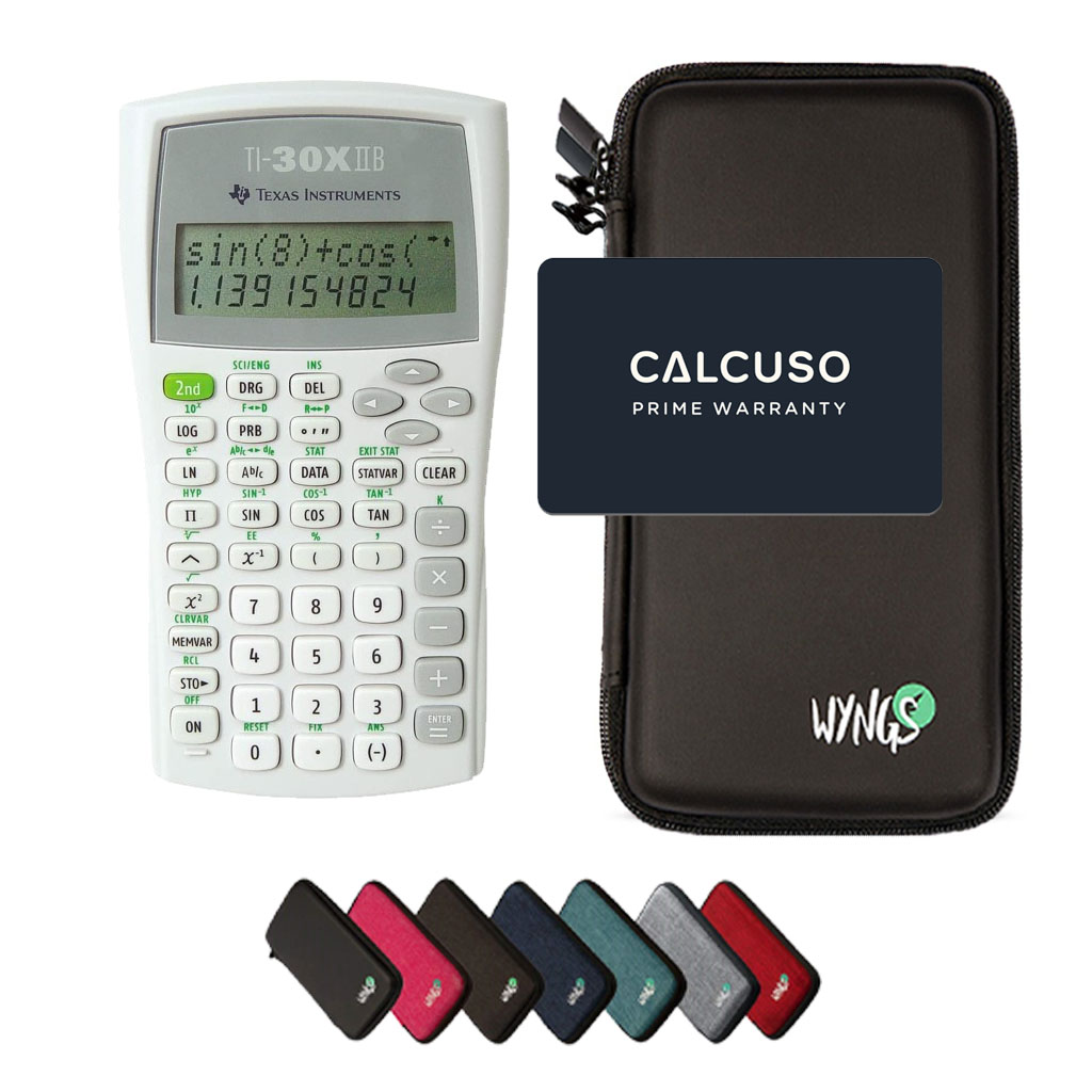 TI-30XIIB incl. WYNGS Beschermhoes - Wetenschappelijke Rekenmachine - Basis Pakket