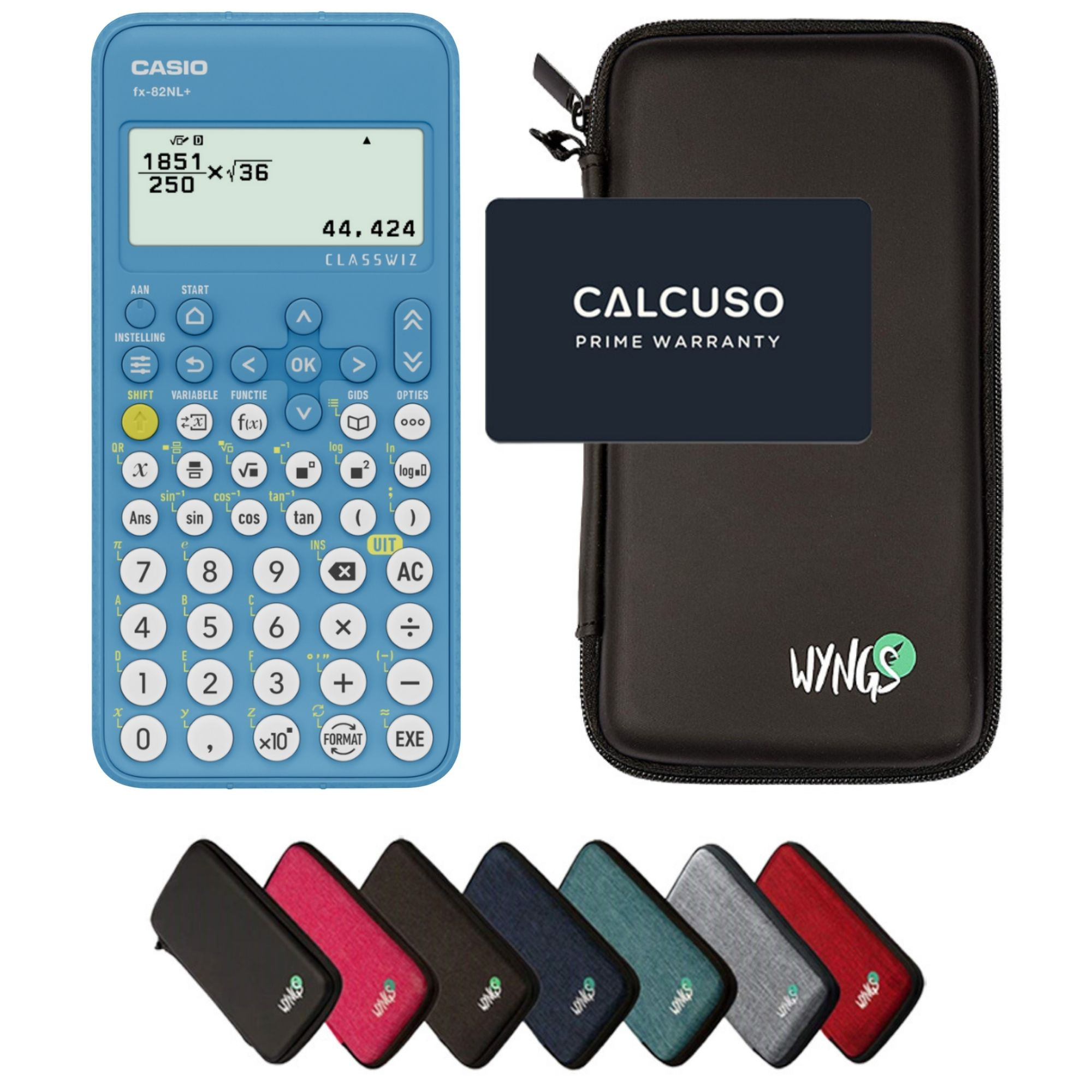 Casio fx-82NL+ incl. WYNGS Beschermhoes - Wetenschappelijke Rekenmachine - Basis Pakket