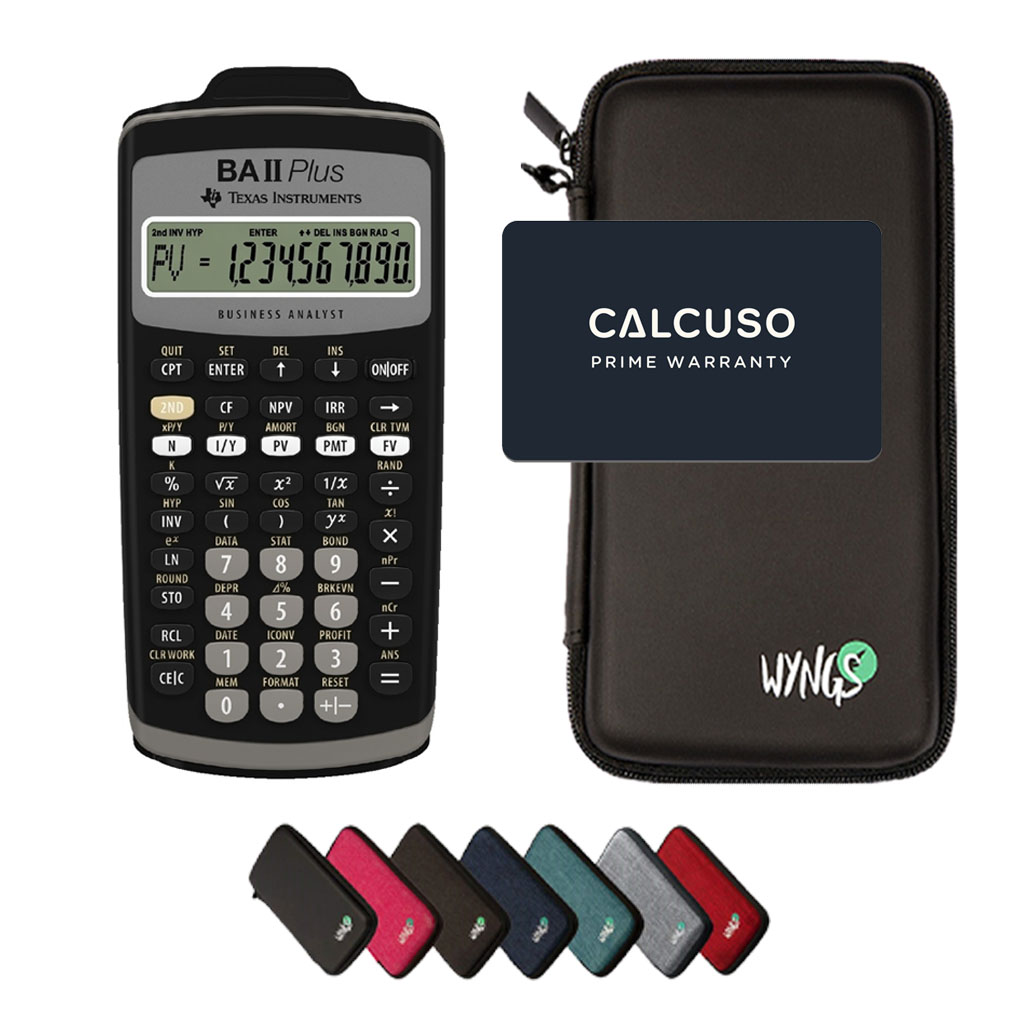 CALCUSO Pacote Básico com Calculadora TI BA II Plus