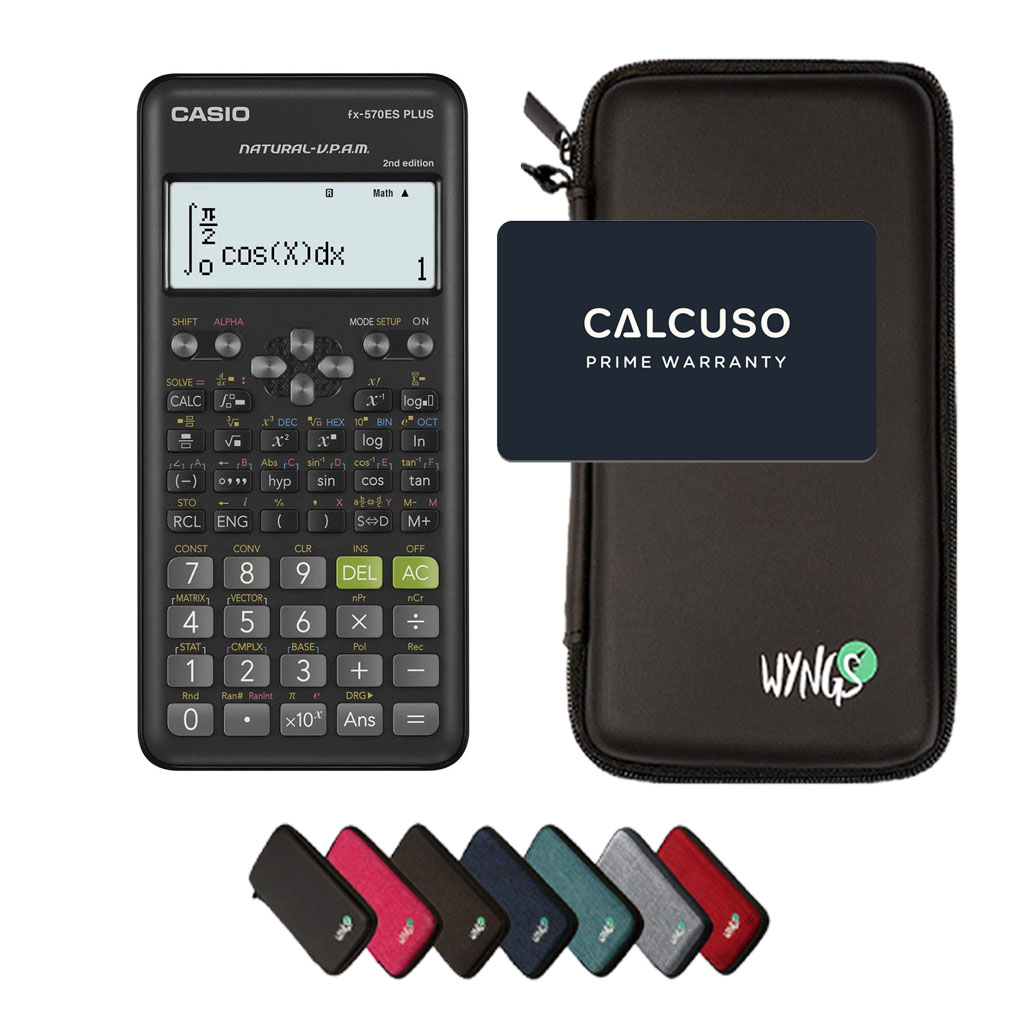 CALCUSO Pacote Básico com Calculadora Grafica Casio FX-570ES Plus 2nd Edition