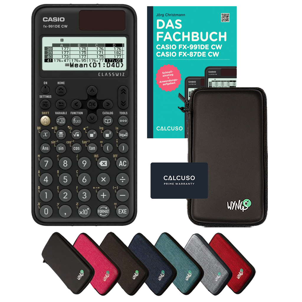 CALCUSO Standardpaket mit Taschenrechner Casio FX-991DE CW