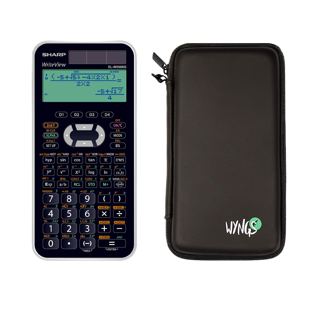 WYNGS Sharp EL-W550XG with Protective Case in Black – Basic Set