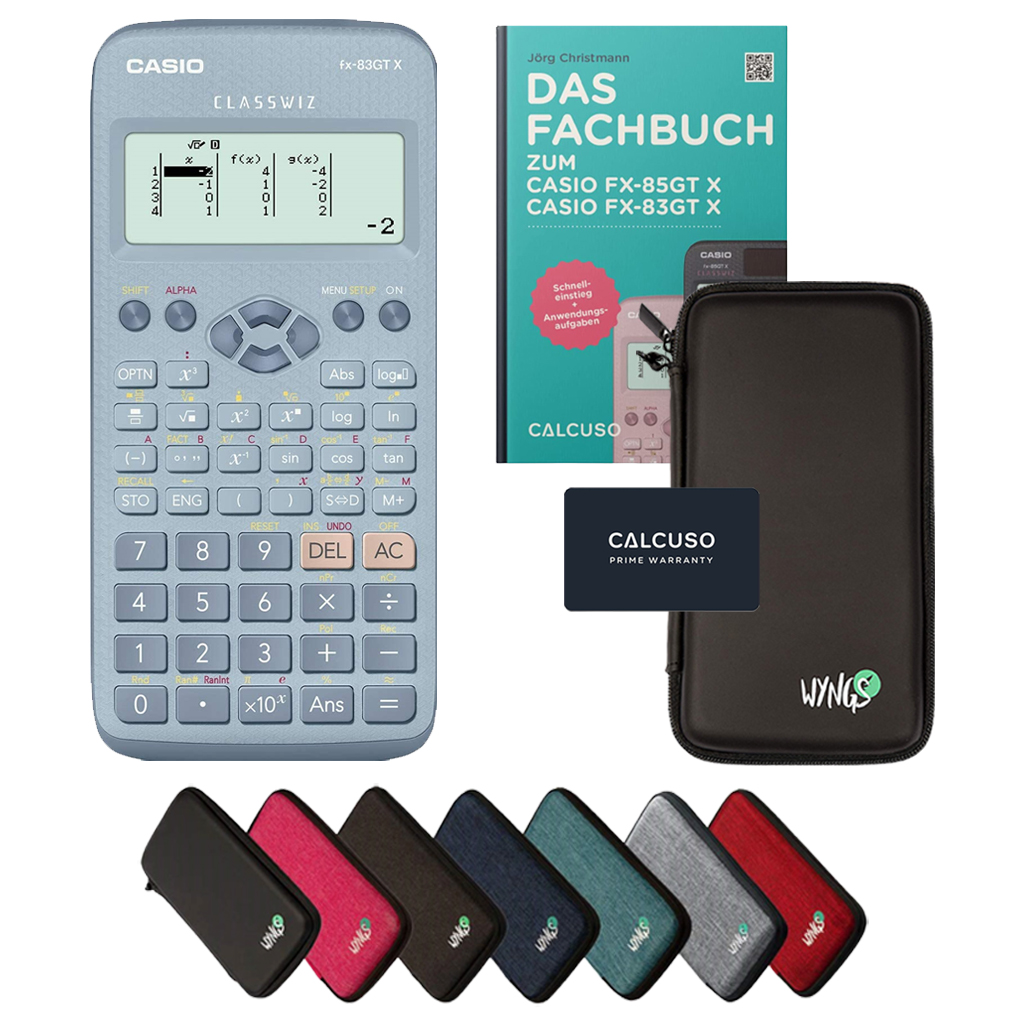 CALCUSO Standardpaket vom Taschenrechner Casio FX-83GT X ClassWiz blau
