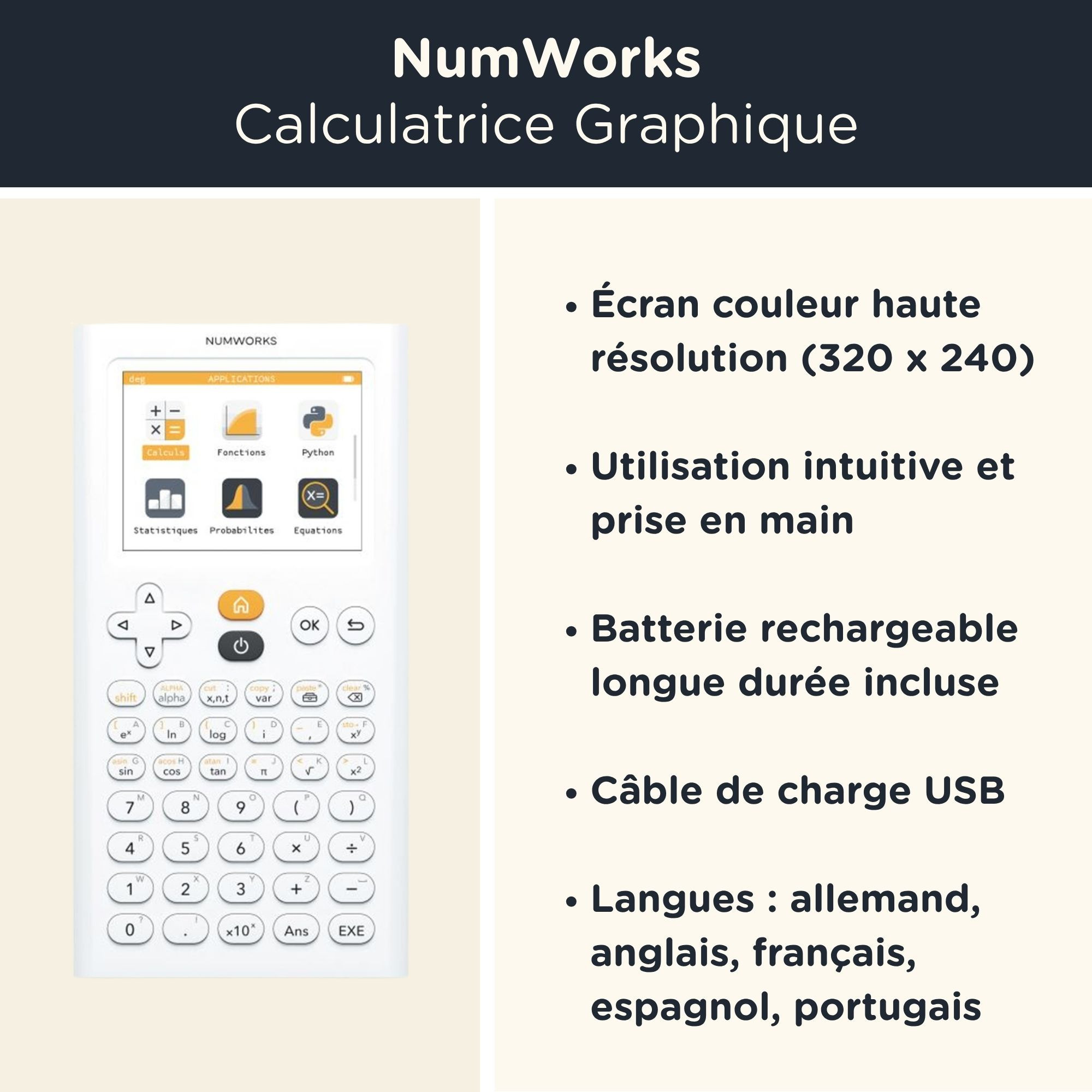 Manuel Mathématiques NumWorks - Guide Complet 164 Pages Avec Exercices D'Application